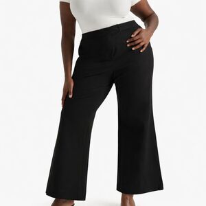 Pari Passu Black Dalita Ponte Knit Boot Cut Trousers Size 18 Shape C